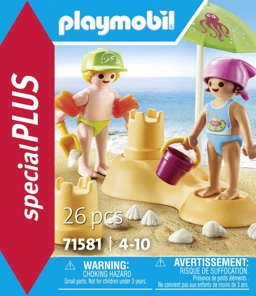 Niños y castillos de arena Playmobil