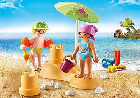 Niños y castillos de arena Playmobil