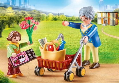 Abuela con niña Playmobil