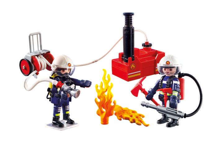 Bomberos con Bomba de Agua Playmobil