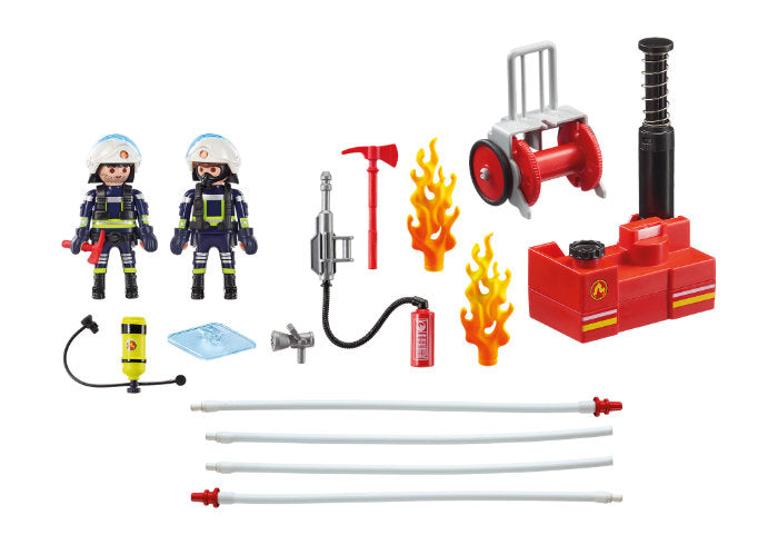 Bomberos con Bomba de Agua Playmobil